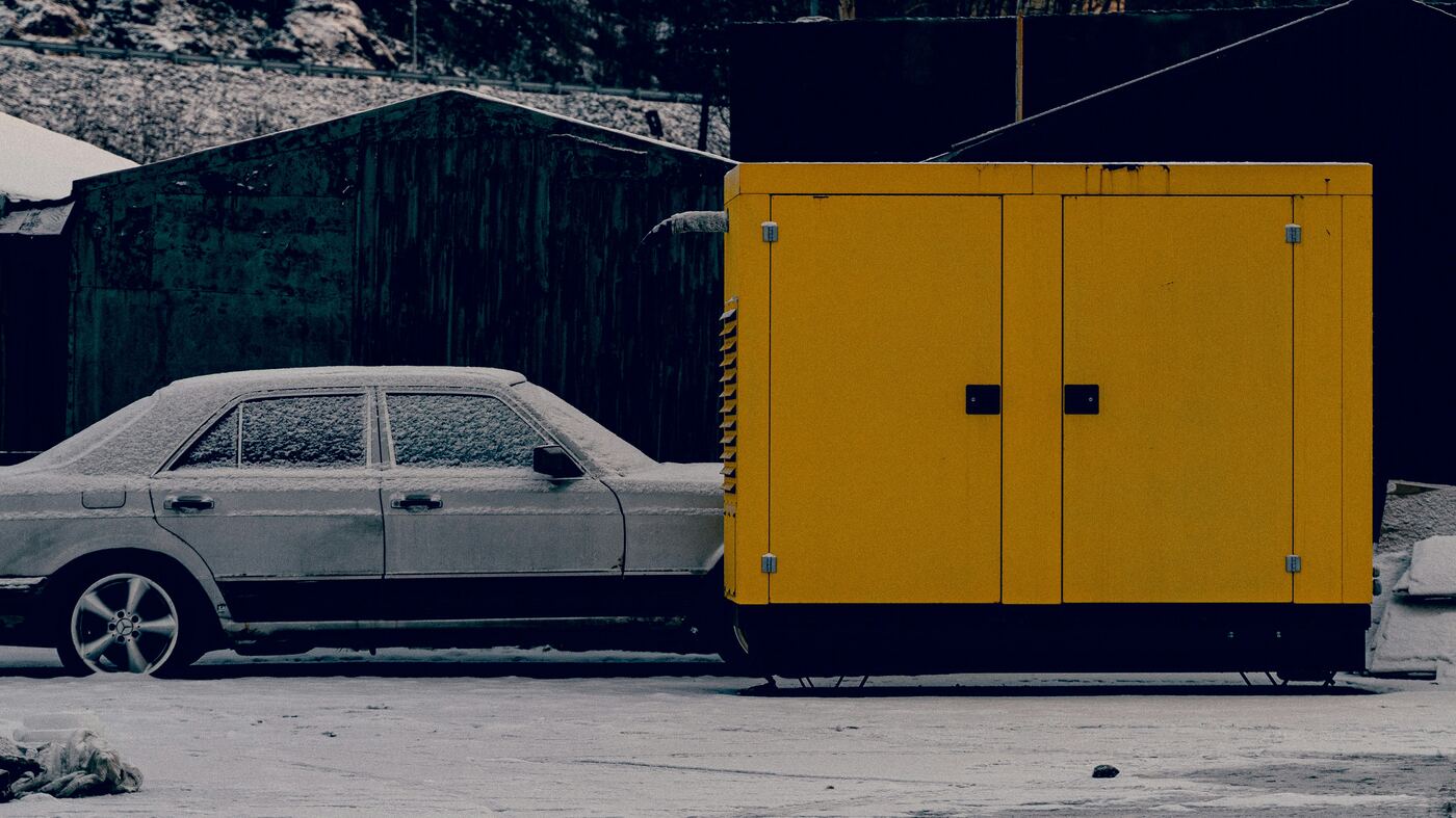 Industrial generator installation in a service yard